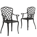 2 scaune exterior negre PALERMO evidențiind designul ergonomic, materialul durabil și structura rezistentă la intemperii. Ideal pentru spații exterioare precum terase, grădini și cafenele.