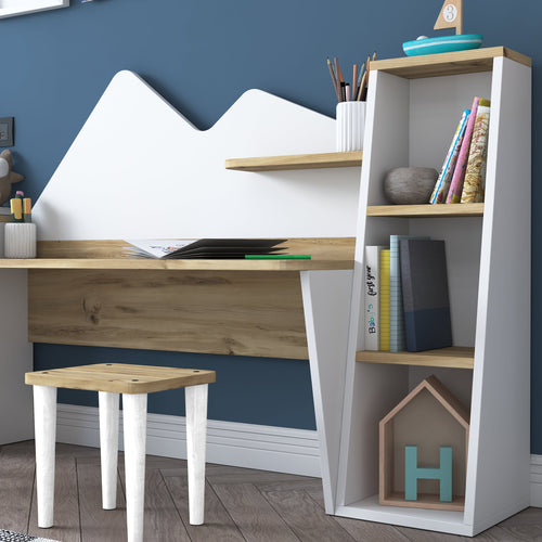 Birou pentru copii SWEET 6 rafturi 2 tabureți 180 x 94 cm - Maroom Birou pentru copii SWEET 6 rafturi 2 tabureți 180 x 94 cm - Maroom