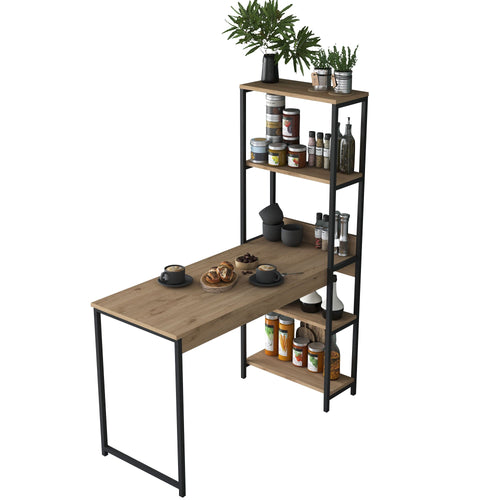 Masă Bucătărie cu rafturi CORA 4 rafturi 50 x 120 cm - Maroom Masă Bucătărie cu rafturi CORA 4 rafturi 50 x 120 cm - Maroom