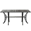 Masa fixa exterior negru SARDEGNA ergonomic și confortabil, ideal pentru terase, grădini, balcoane, cafenele și restaurante. Design elegant, material rezistent la intemperii, ușor de asamblat, protecție UV și durabilitate sporită.