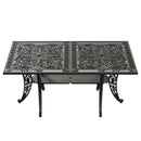 Masa fixa exterior negru SARDEGNA ergonomic și confortabil, ideal pentru terase, grădini, balcoane, cafenele și restaurante. Design elegant, material rezistent la intemperii, ușor de asamblat, protecție UV și durabilitate sporită.