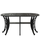 Masa_ovala_fixa exterior negru SARDEGNA ergonomic și confortabil, ideal pentru terase, grădini, balcoane, cafenele și restaurante. Design elegant, material rezistent la intemperii, ușor de asamblat, protecție UV și durabilitate sporită.