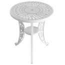 Masa rotunda exterior alb SARDEGNA, evidențiind designul ergonomic, materialul durabil și structura rezistentă la intemperii. Ideal pentru spații exterioare precum terase, grădini și cafenele.