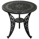 Masa fixa rotunda exterior negru SARDEGNA ergonomic și confortabil, ideal pentru terase, grădini, balcoane, cafenele și restaurante. Design elegant, material rezistent la intemperii, ușor de asamblat, protecție UV și durabilitate sporită.