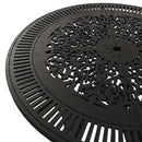 Masa fixa rotunda exterior negru SARDEGNA ergonomic și confortabil, ideal pentru terase, grădini, balcoane, cafenele și restaurante. Design elegant, material rezistent la intemperii, ușor de asamblat, protecție UV și durabilitate sporită.