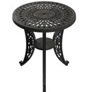 Masa rotunda exterior negru SARDEGNA, evidențiind designul ergonomic, materialul durabil și structura rezistentă la intemperii. Ideal pentru spații exterioare precum terase, grădini și cafenele.