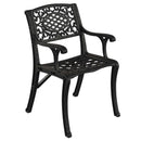 Scaun exterior negru RIMINI ergonomic și confortabil, ideal pentru terase, grădini, balcoane, cafenele și restaurante. Design elegant, material rezistent la intemperii, ușor de asamblat, protecție UV și durabilitate sporită.