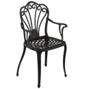 Scaun exterior negru SARDEGNA ergonomic și confortabil, ideal pentru terase, grădini, balcoane, cafenele și restaurante. Design elegant, material rezistent la intemperii, ușor de asamblat, protecție UV și durabilitate sporită.