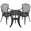 Set de mobilier exterior NEGRU cu 2 scaune și o masă, ideal pentru terase, grădini, cafenele și restaurante. Design elegant, material rezistent la intemperii, protecție UV și durabilitate sporită.