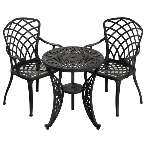 Set de mobilier exterior NEGRU cu 2 scaune și o masă, ideal pentru terase, grădini, cafenele și restaurante. Design elegant, material rezistent la intemperii, protecție UV și durabilitate sporită. Set de mobilier exterior NEGRU cu 2 scaune și o masă, ideal pentru terase, grădini, cafenele și restaurante. Design elegant, material rezistent la intemperii, protecție UV și durabilitate sporită.