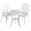 Set de mobilier exterior alb cu 2 scaune Palermo și o masă 60 cm, ideal pentru terase, grădini, cafenele și restaurante. Design elegant, material rezistent la intemperii, protecție UV și durabilitate sporită.