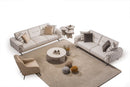 Canapea extensibilă 4 locuri HAVANA 265 cm, catifea țesătură aspect piele, Tipul picioarelor:Metal 2 canapele 1 fotoliu