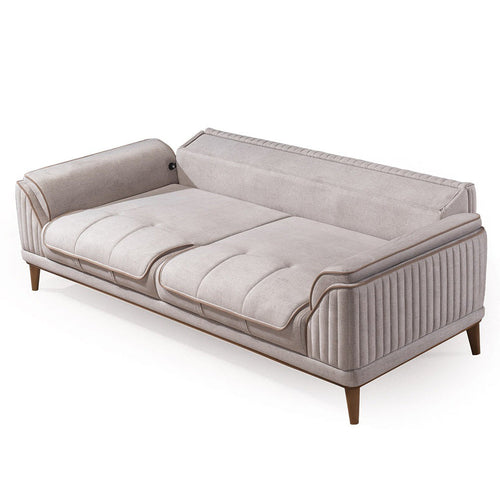Canapea extensibilă 3 locuri MAGNUM 230 cm, material: Catifea, picioarelor: lemn , detalie  extensbila Canapea extensibilă 3 locuri MAGNUM 230 cm, material: Catifea, picioarelor: lemn , detalie  extensbila