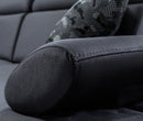 Canapea extensibilă TERRA, Țesătură cu aspect de piele, Tipul picioarelor: Metal , detaliu