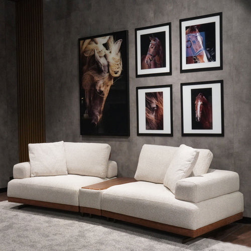 Canapea modulară extensibilă ASTRA cu modul măsuță 280 cm, Crem-Maro - Maroom Canapea modulară extensibilă ASTRA cu modul măsuță 280 cm, Crem-Maro - Maroom