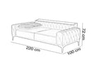Canapea extensibilă 3 locuri LOTUS 220 cm, Easy clean, Opțiuni culoare - Maroom