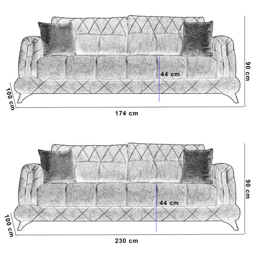 Canapea extensibilă PRINCE, Opțiuni dimensiune - Maroom Canapea extensibilă PRINCE, Opțiuni dimensiune - Maroom