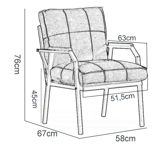 Fotoliu de grădină SIESTA cu perne, Metal, Opțiuni culoare - Maroom Fotoliu de grădină SIESTA cu perne, Metal, Opțiuni culoare - Maroom
