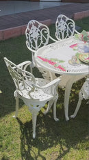 Set de mobilier exterior alb cu sase scaune  și o masă SARDEGNA, ideal pentru terase, grădini, cafenele și restaurante. Design elegant, material rezistent la intemperii, protecție UV și durabilitate sporită.