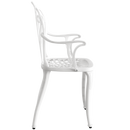 Scaun SARDEGNA fotografiat din lateral, evidențiind designul ergonomic, structura durabilă și materialul rezistent la intemperii. Ideal pentru terase, grădini, balcoane, cafenele și restaurante.