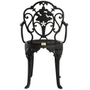 Scaun exterior negru SICILY fotografiat din spate, evidențiind designul ergonomic, materialul durabil și structura rezistentă la intemperii. Ideal pentru spații exterioare precum terase, grădini și cafenele.