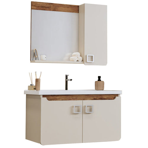 Dulap Baie suspendat cu chiuveta SELLY, MDF, Opțiuni Dimensiune