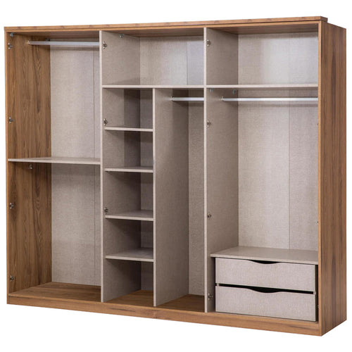 Dulap cu oglinda CARMEN 6 uşi 256 x 215 cm - Maroom