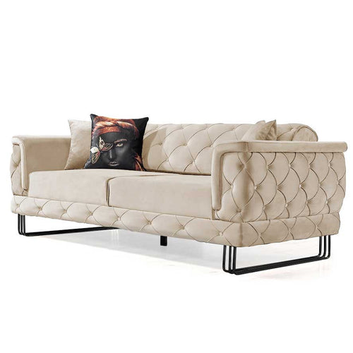 Canapea extensibilă TOSCA 3 locuri 220 cm, material:Catifea, picioarelor:Metal,