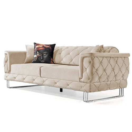 Canapea extensibilă TOSCA 3 locuri 220 cm, material:Catifea, picioarelor:Metal,