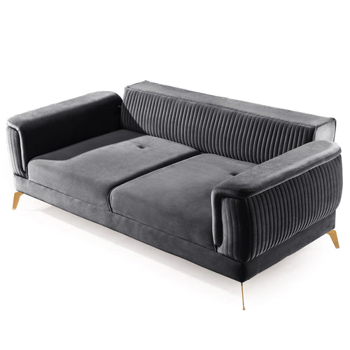 Canapea extensibilă BUTTERFLY 3 locuri  220 cm , material:Catifea,  picioarelor: Metal, detalie extensibila