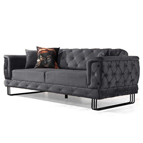 Canapea extensibilă TOSCA 3 locuri 220 cm, material:Catifea, picioarelor:Metal,