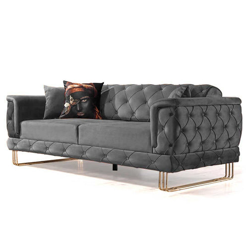 Canapea extensibilă TOSCA 3 locuri 220 cm, material:Catifea, picioarelor:Metal,