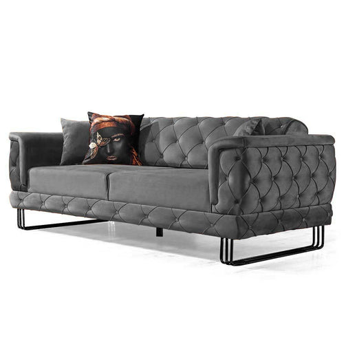 Canapea extensibilă TOSCA 3 locuri 220 cm, material:Catifea, picioarelor:Metal,