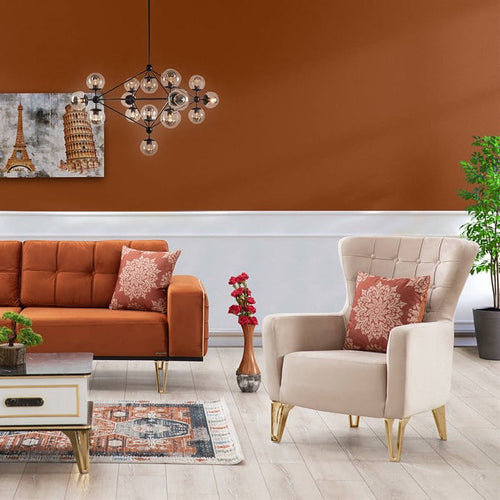 Fotoliu SEMENTA Gold 74 cm, Easy clean, Opțiuni culoare