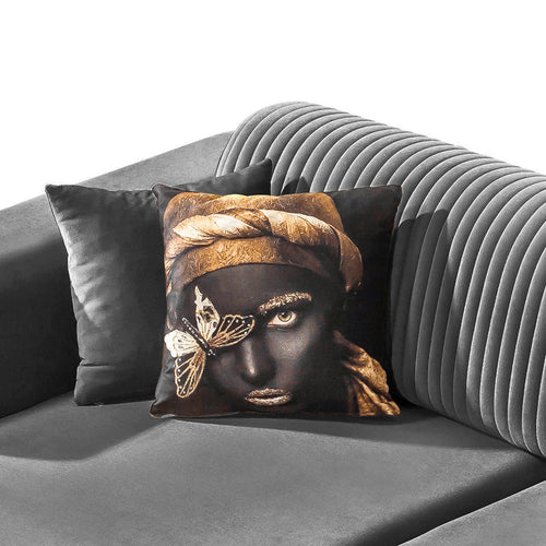 Canapea extensibilă BUTTERFLY 3 locuri  220 cm , material:Catifea,  picioarelor: Metal, detalie