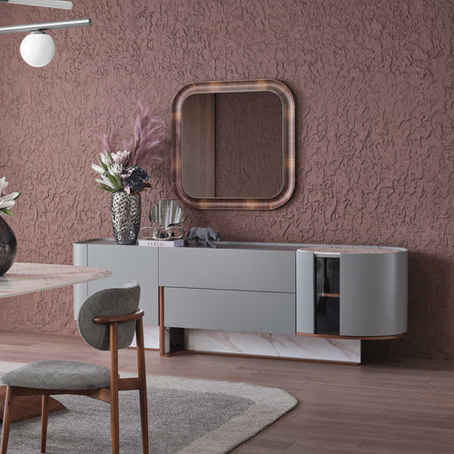 Comodă OTTO cu oglinda 2 uși 2 sertare 230 x 76 cm - Maroom