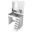 Masă de toaleta cu oglindă iluminată LED DIANA 7 sertare 90 x 45 cm, LED inclus - Maroom