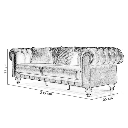 Canapea extensibilă 3 locuri ADEL 235 cm, Opțiuni culoare - Maroom
