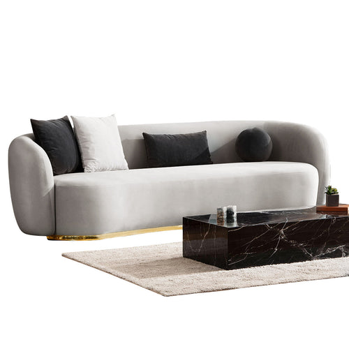 Canapea MUFFIN-MR, Opțiuni culoare, Material : Catifea  Picior&nbsp : Metal Argintiu, Pernă Pentru Spate : Burete moale