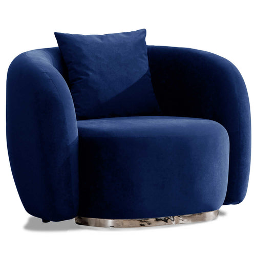 Fotoliu MUFFIN-MR, Opțiuni culoare, Material : Catifea  Picior&nbsp : Metal Argintiu, Pernă Pentru Spate : Burete moale