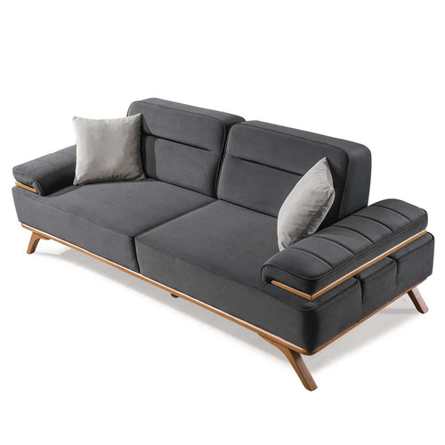 Canapea extensibilă 3 locuri AVIVA 235 cm, picioare:  lemn ,  textura Catifea