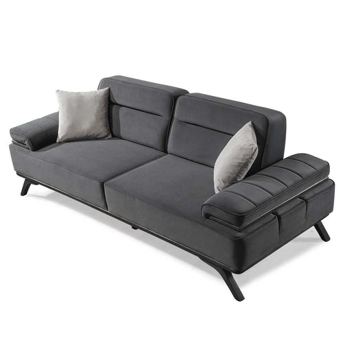 Canapea extensibilă 3 locuri AVIVA lemn picioare  textura Catifea    extensibila