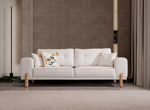 Canapea extensibilă 3 locuri BAHAMA  țesături cu textura  piciorele : lemn   