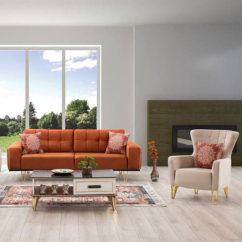 Fotoliu SEMENTA Gold 74 cm, Easy clean, Opțiuni culoare