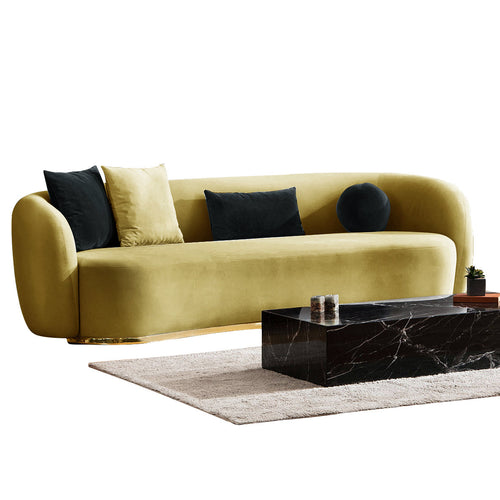 Canapea MUFFIN-MR, Opțiuni culoare, Material : Catifea  Picior&nbsp : Metal Argintiu, Pernă Pentru Spate : Burete moale