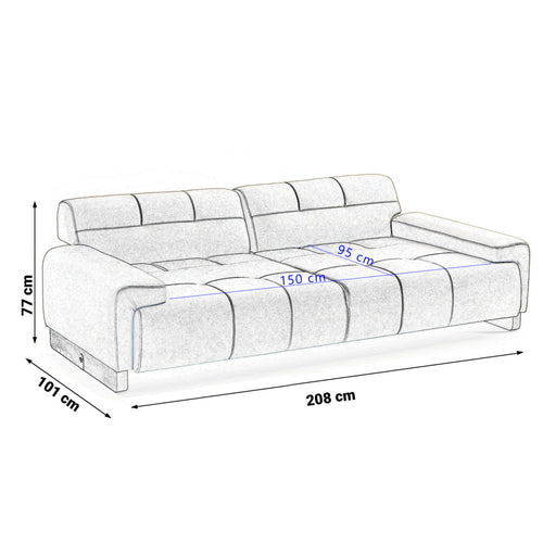 Canapea extensibilă ETERNA, Opțiuni culoare și dimensiune 