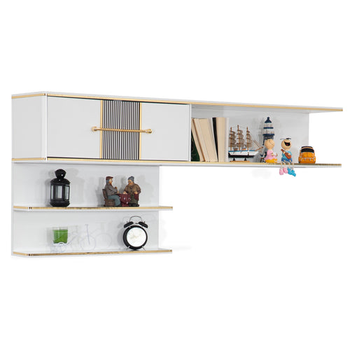 Dulap de perete LOTTO 3 rafturi 2 uși 174 x 30 cm, Alb