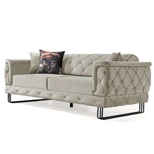 Canapea extensibilă TOSCA 3 locuri 220 cm, material:Catifea, picioarelor:Metal, 