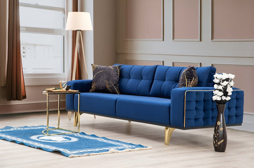 Canapea extensibilă 3 locuri SEMENTA Gold 220 cm, Easy clean, Opțiuni culoare