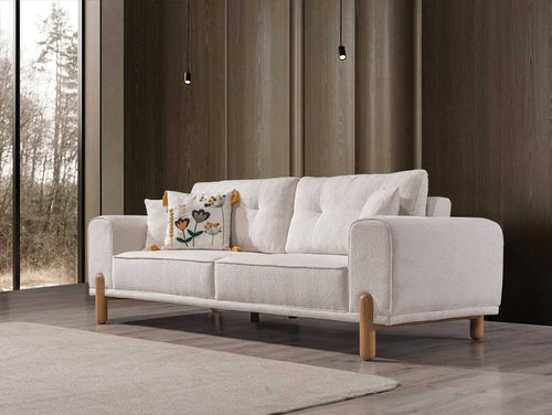 Canapea extensibilă 3 locuri BAHAMA  țesături cu textura  piciorele : lemn   